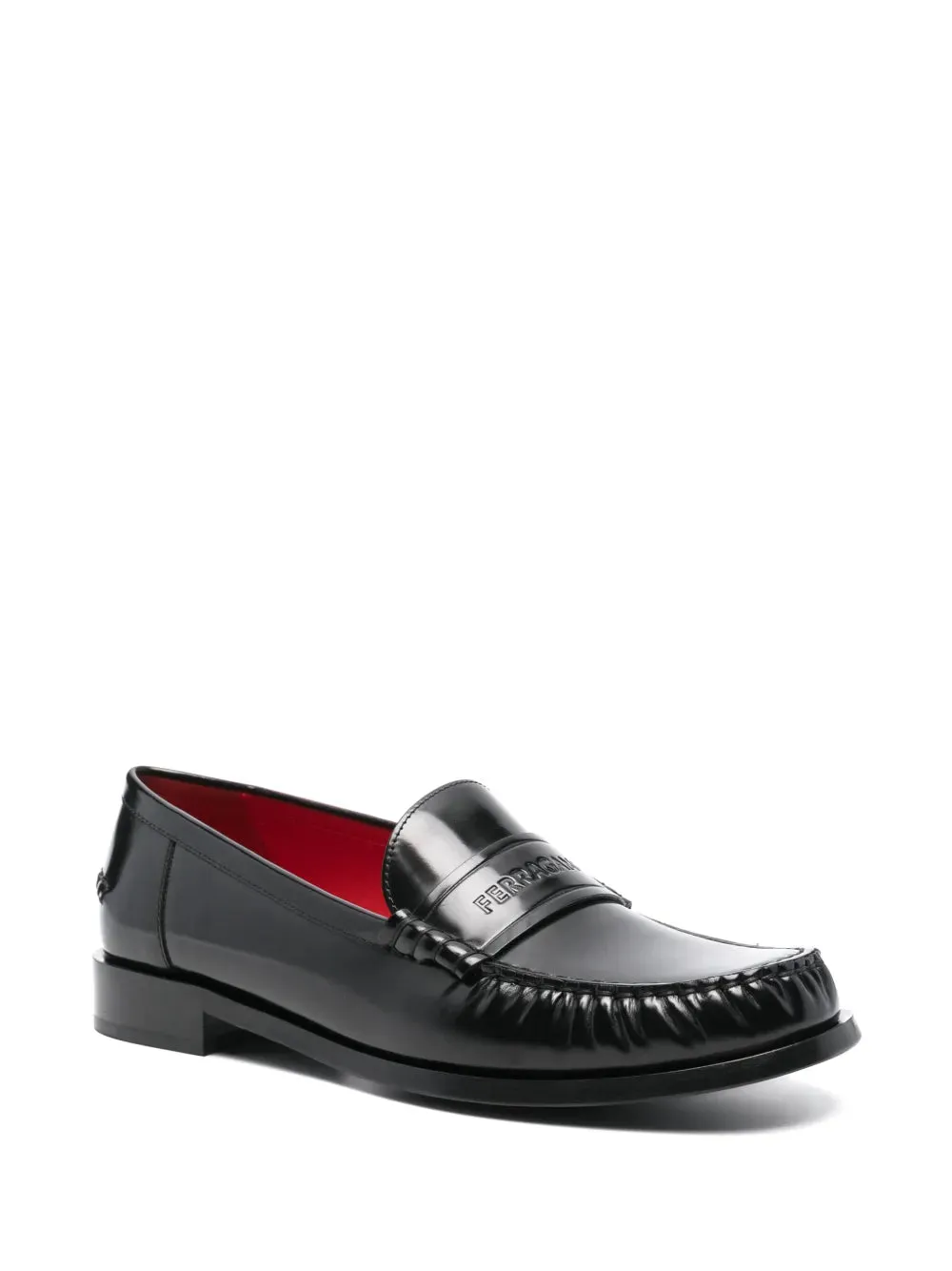 Ferragamo Pre-Owned debossed-logo leather loafers