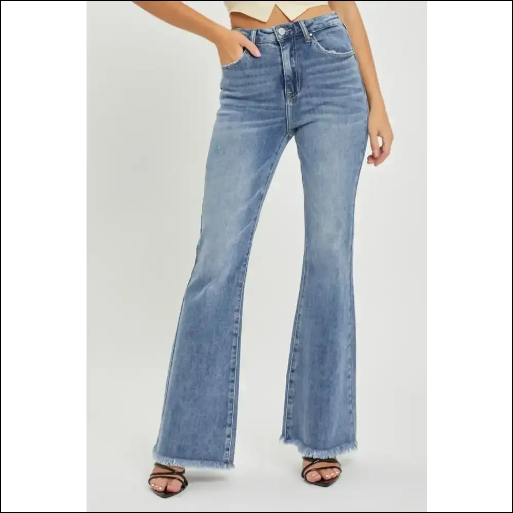 Flare Up your Style with Needful Things High Waist Raw Hem Jeans 💃✨