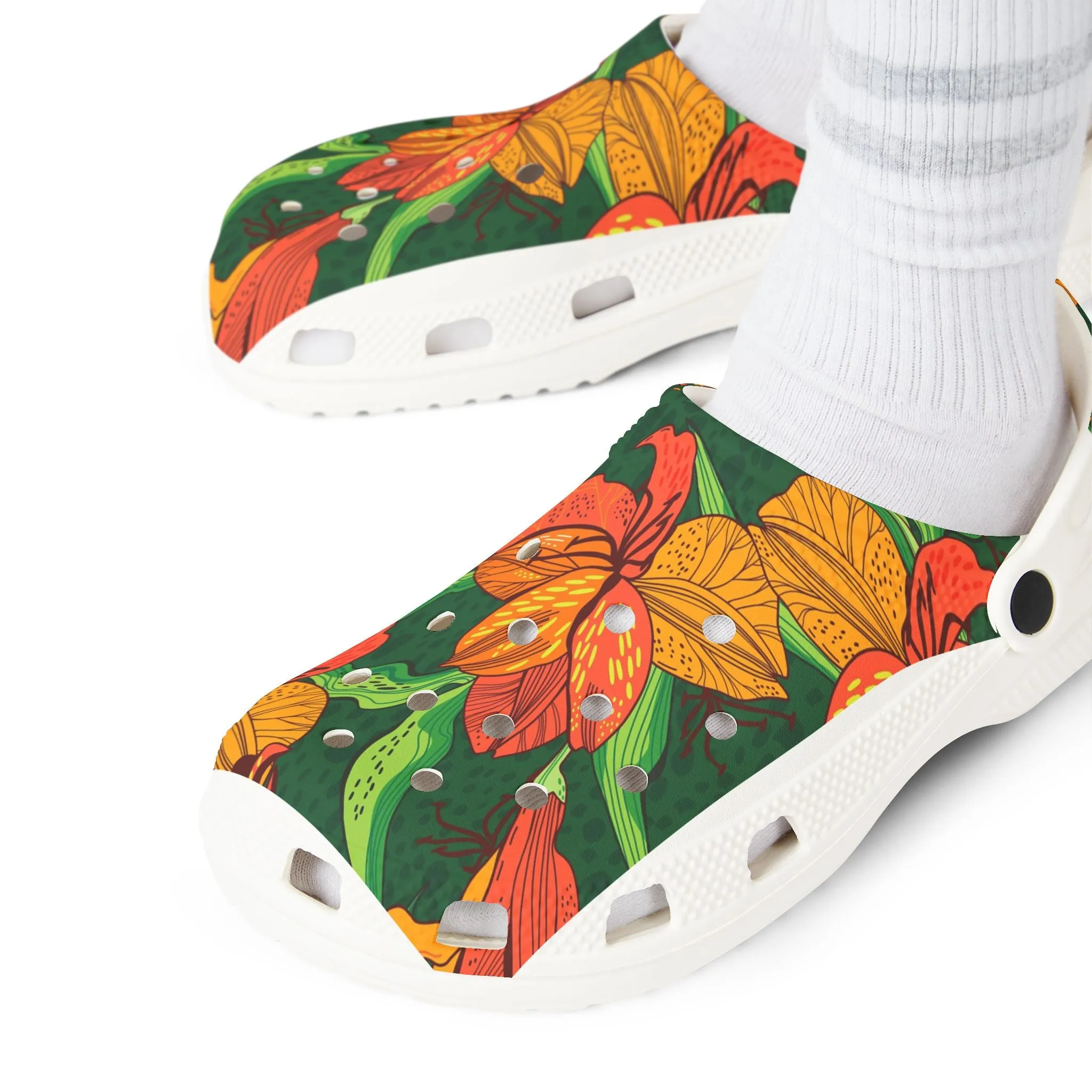 Floral EVA Foam Rubber Shoes - Comfortable Garden Clogs for Spring & Summer