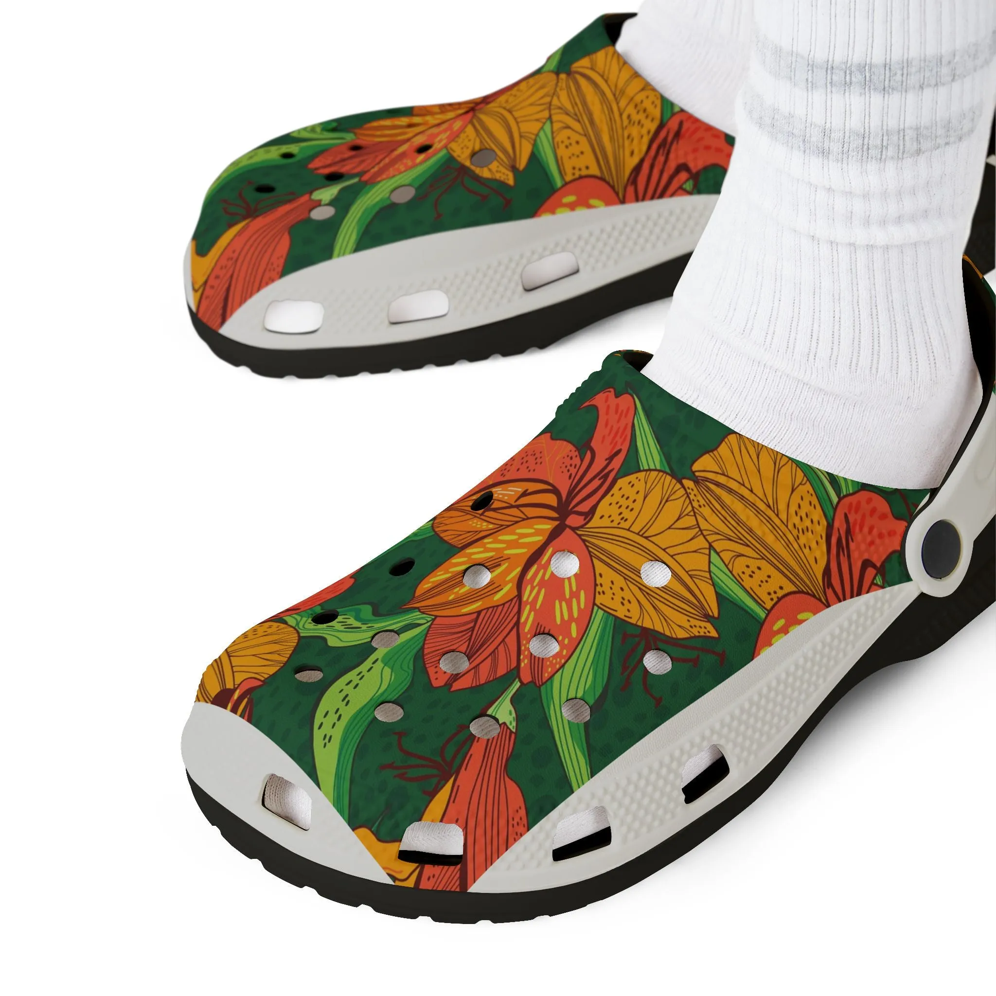 Floral EVA Foam Rubber Shoes - Comfortable Garden Clogs for Spring & Summer