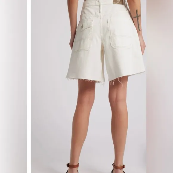 Free People We The Free Boomerang Long Denim Shorts