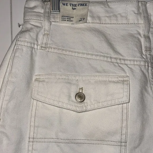 Free People We The Free Boomerang Long Denim Shorts