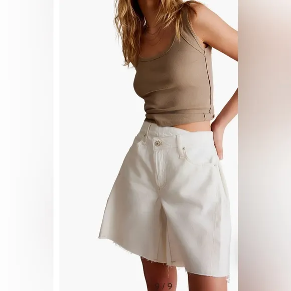 Free People We The Free Boomerang Long Denim Shorts