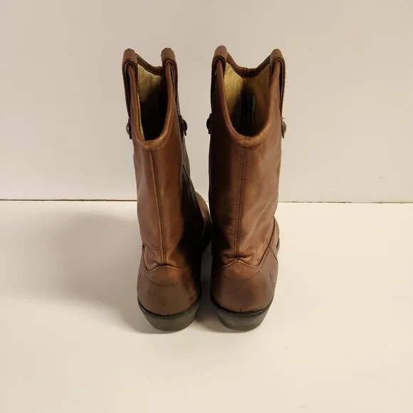 Frye Leather Melissa Button Western Short Boots Western Brown sz 9
