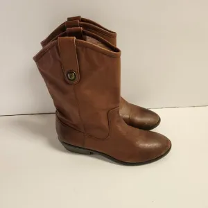 Frye Leather Melissa Button Western Short Boots Western Brown sz 9