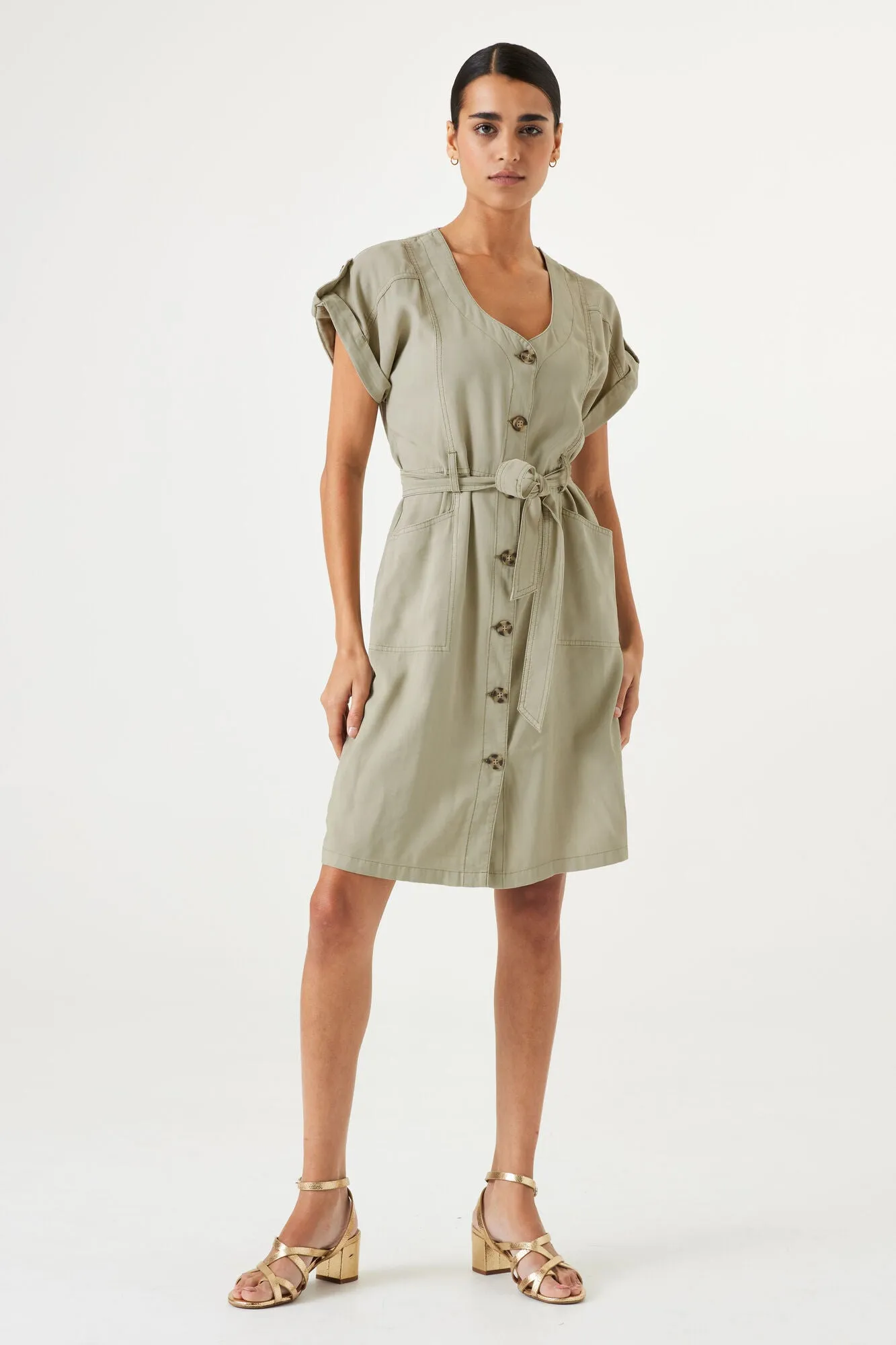 Garcia Jessica Button Down Mini Dress - Seagrass