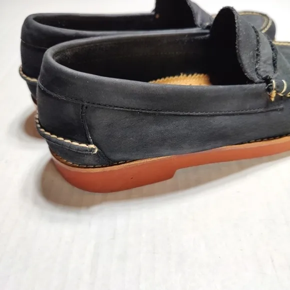 G.H. Bass Weejuns Waldo Penny Loafers  Black Suede Leather Men's Shoes Size 7.5D