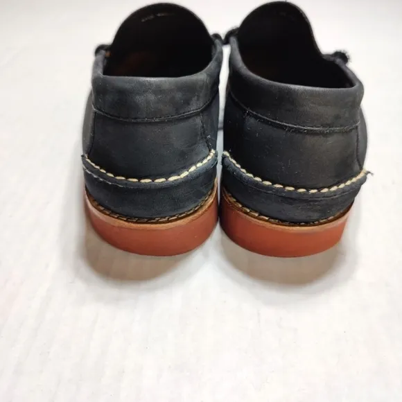 G.H. Bass Weejuns Waldo Penny Loafers  Black Suede Leather Men's Shoes Size 7.5D