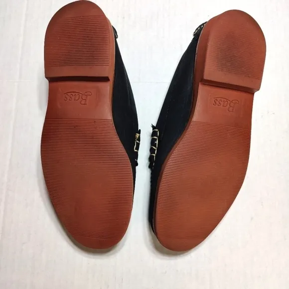 G.H. Bass Weejuns Waldo Penny Loafers  Black Suede Leather Men's Shoes Size 7.5D
