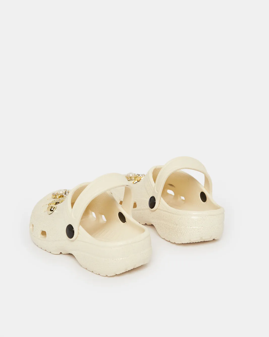 Girls Gold Charm Clog
