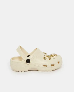Girls Gold Charm Clog