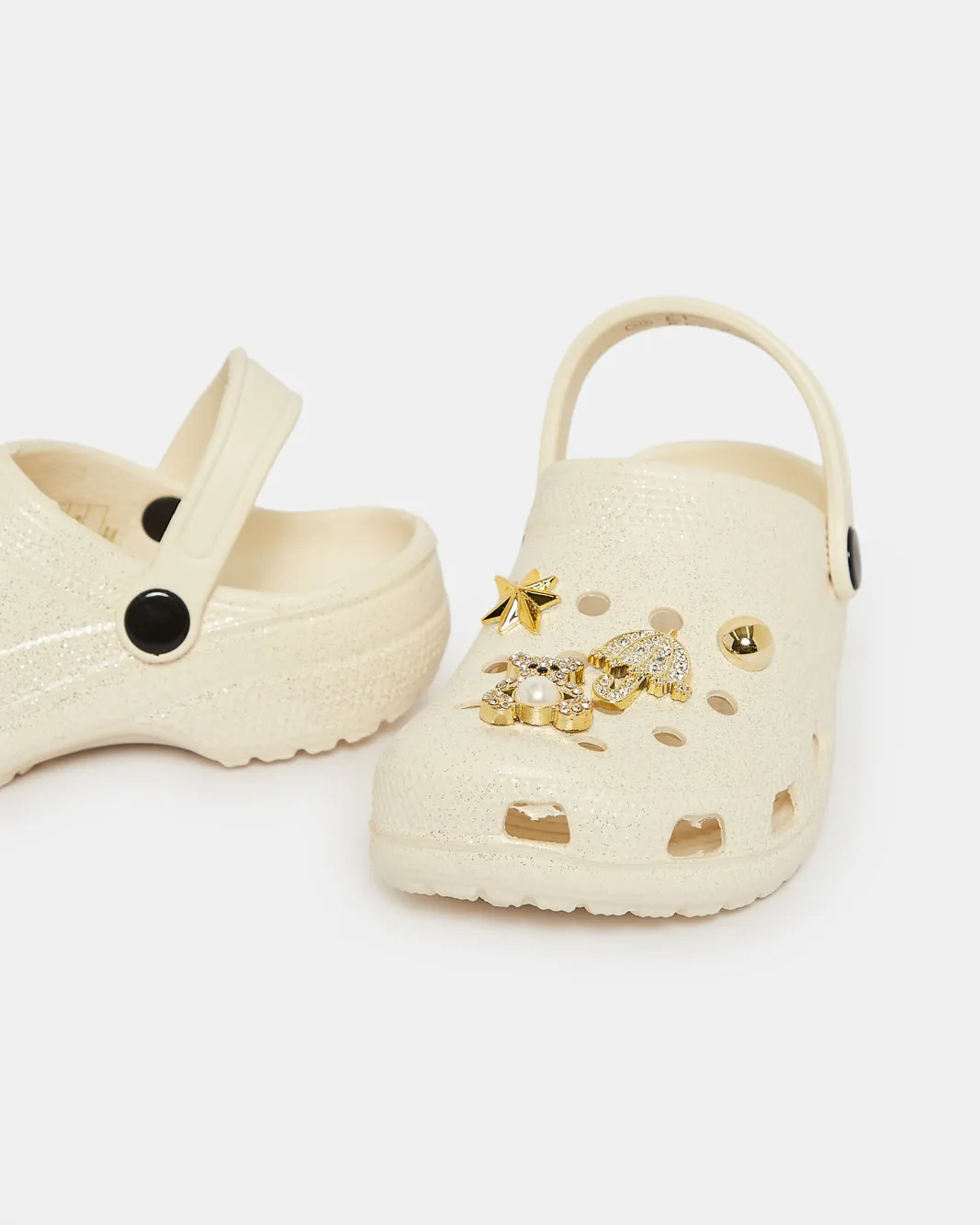 Girls Gold Charm Clog