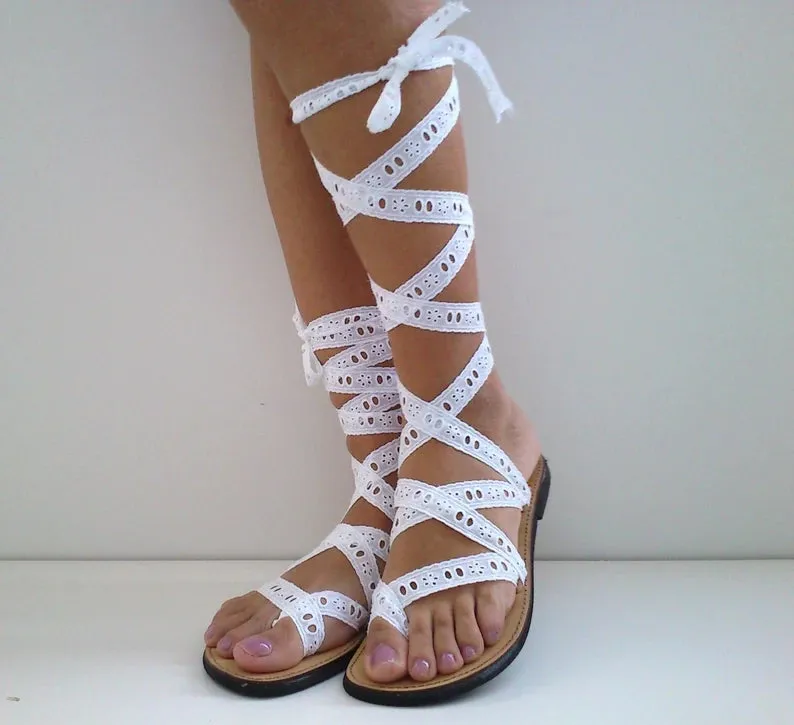 Gladiator lace up wedding sandals