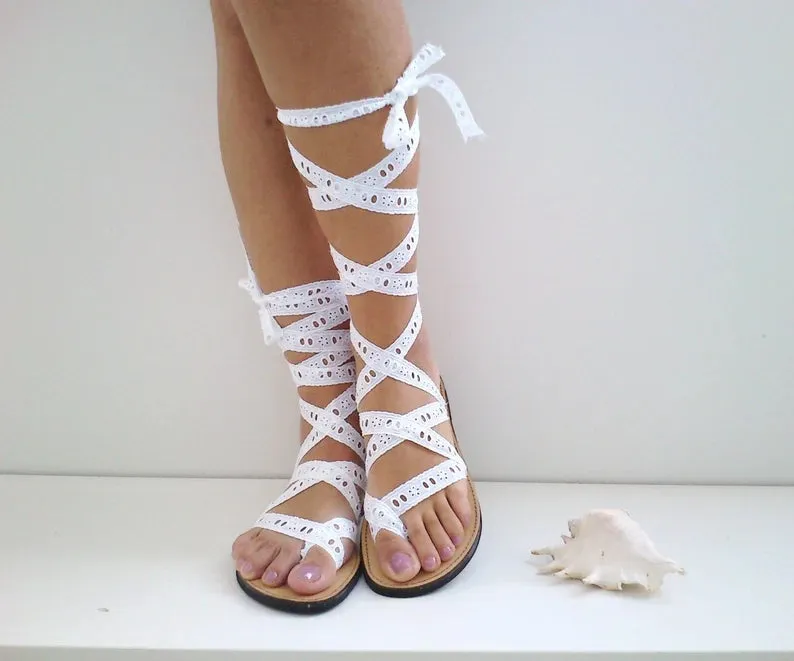 Gladiator lace up wedding sandals