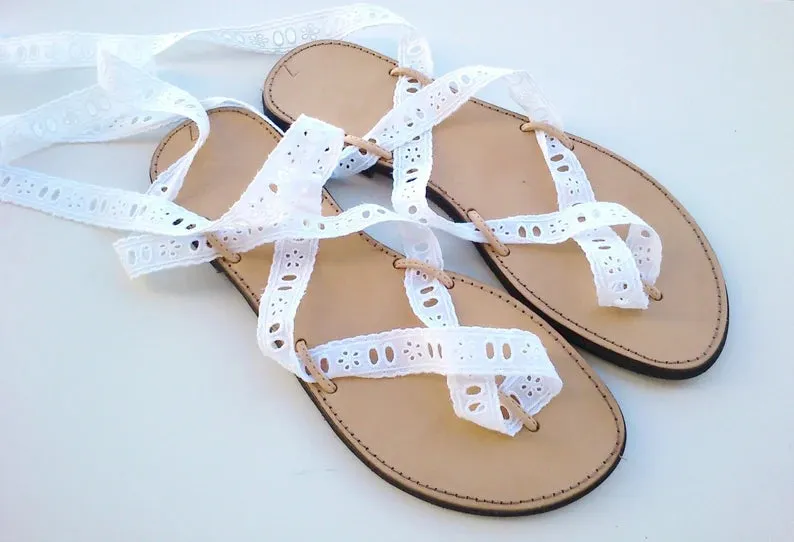 Gladiator lace up wedding sandals