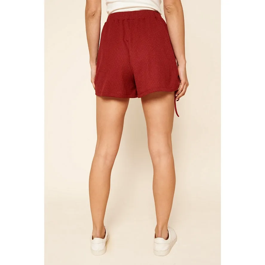 Good Days Ruched Waffle Knit Shorts