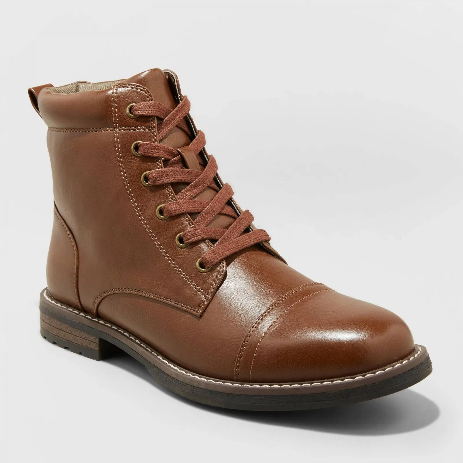 Goodfellow & Co Men's Jeffrey Cap Toe Combat Boots Brown 8