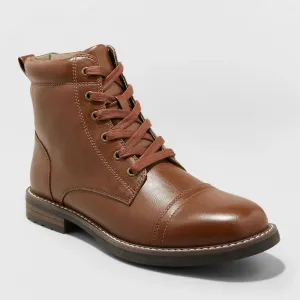 Goodfellow & Co Men's Jeffrey Cap Toe Combat Boots Brown 8