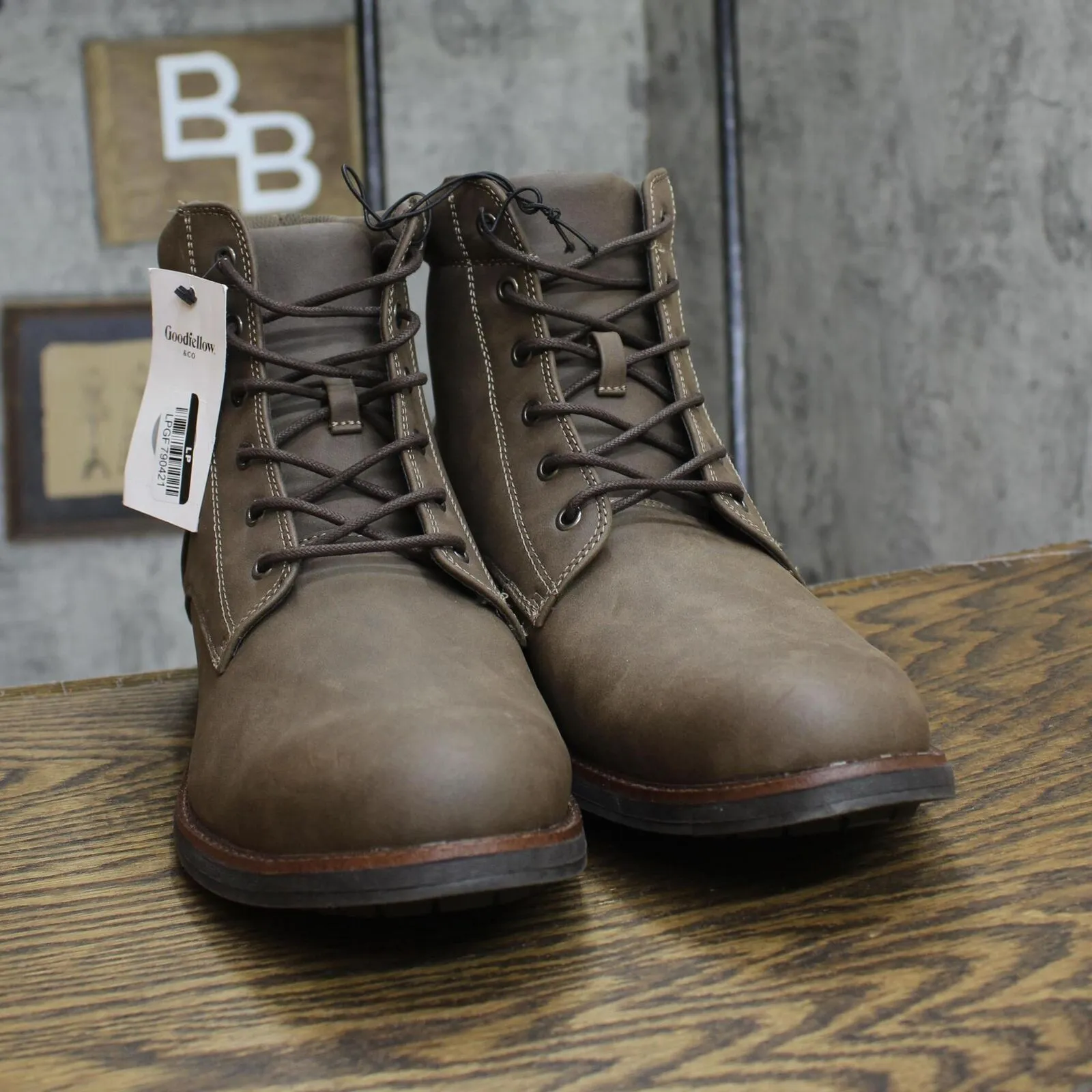Goodfellow & Co Mens Jeffrey Combat Suede Boots 85693835 Brown 11.5M