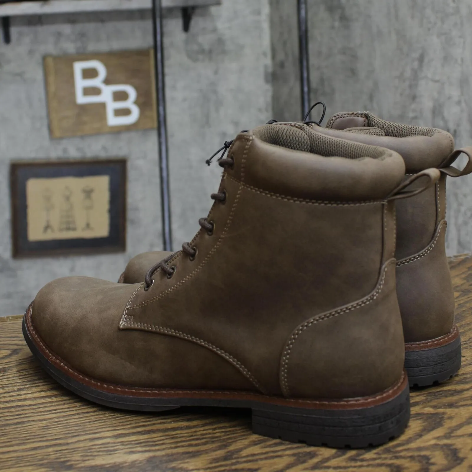 Goodfellow & Co Mens Jeffrey Combat Suede Boots 85693835 Brown 11.5M