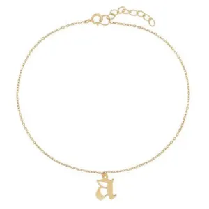 Gothic Initial Dangle Anklet