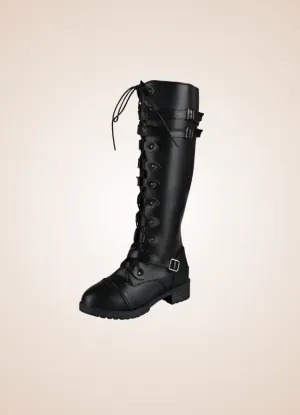 Gothic Knee High Lace Up Boots