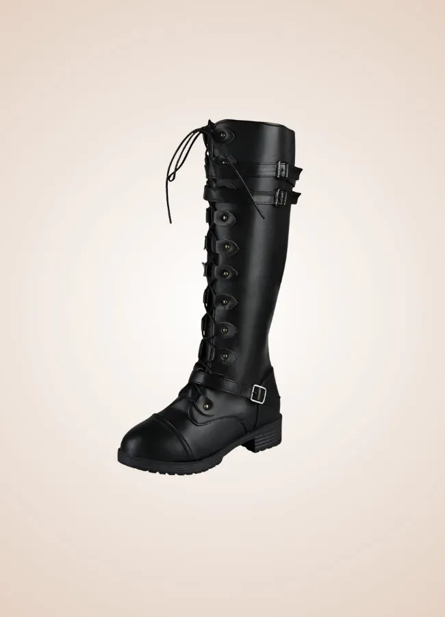 Gothic Knee High Lace Up Boots