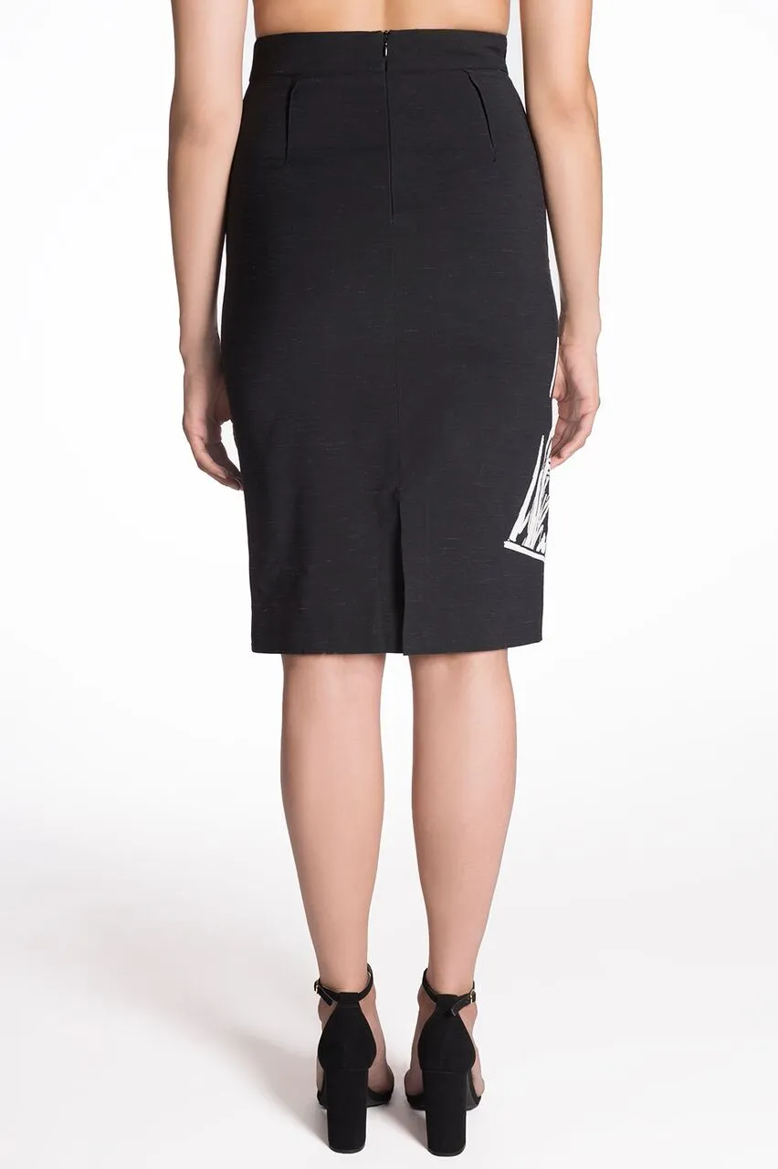 GRAPHIC PRINT PENCIL SKIRT - WRITTEN WOMAN