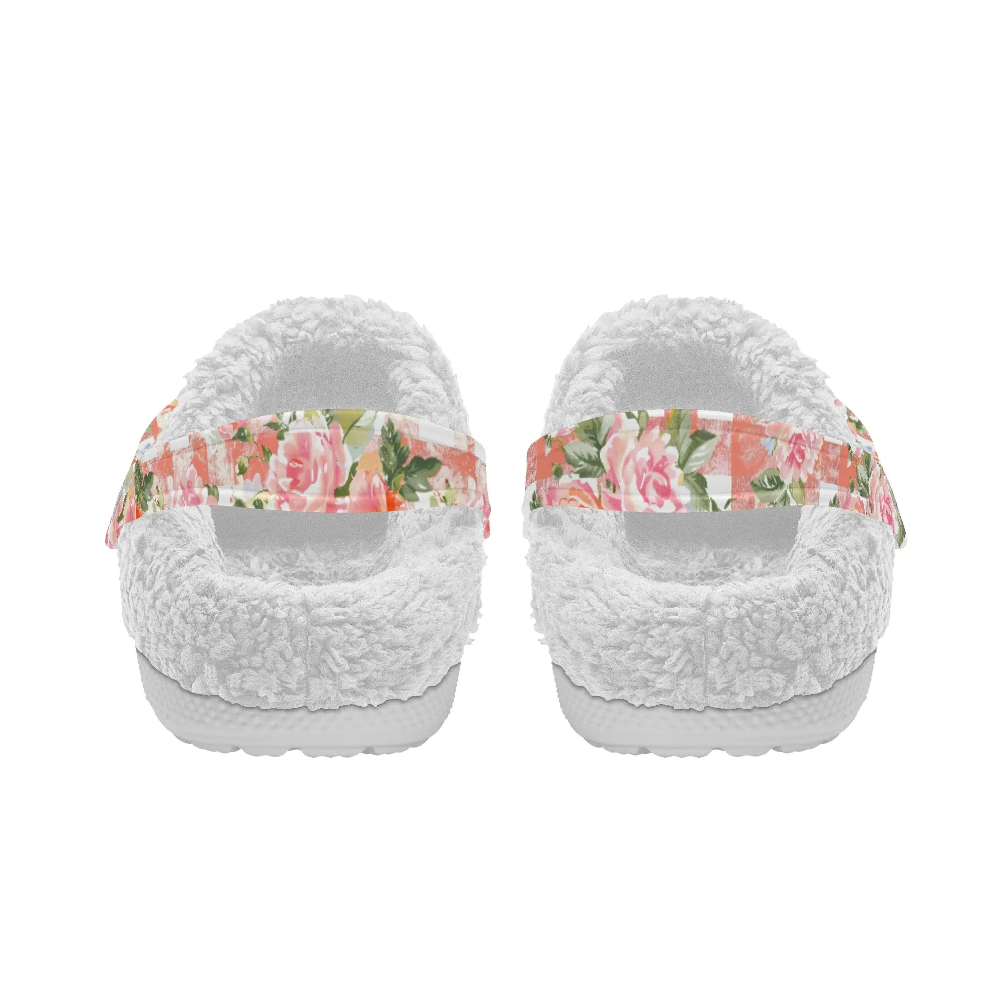 Grunge Floral Plaid | Fleece-Lined Clog Slippers - Cozy, Versatile & Built for Everyday Comfort