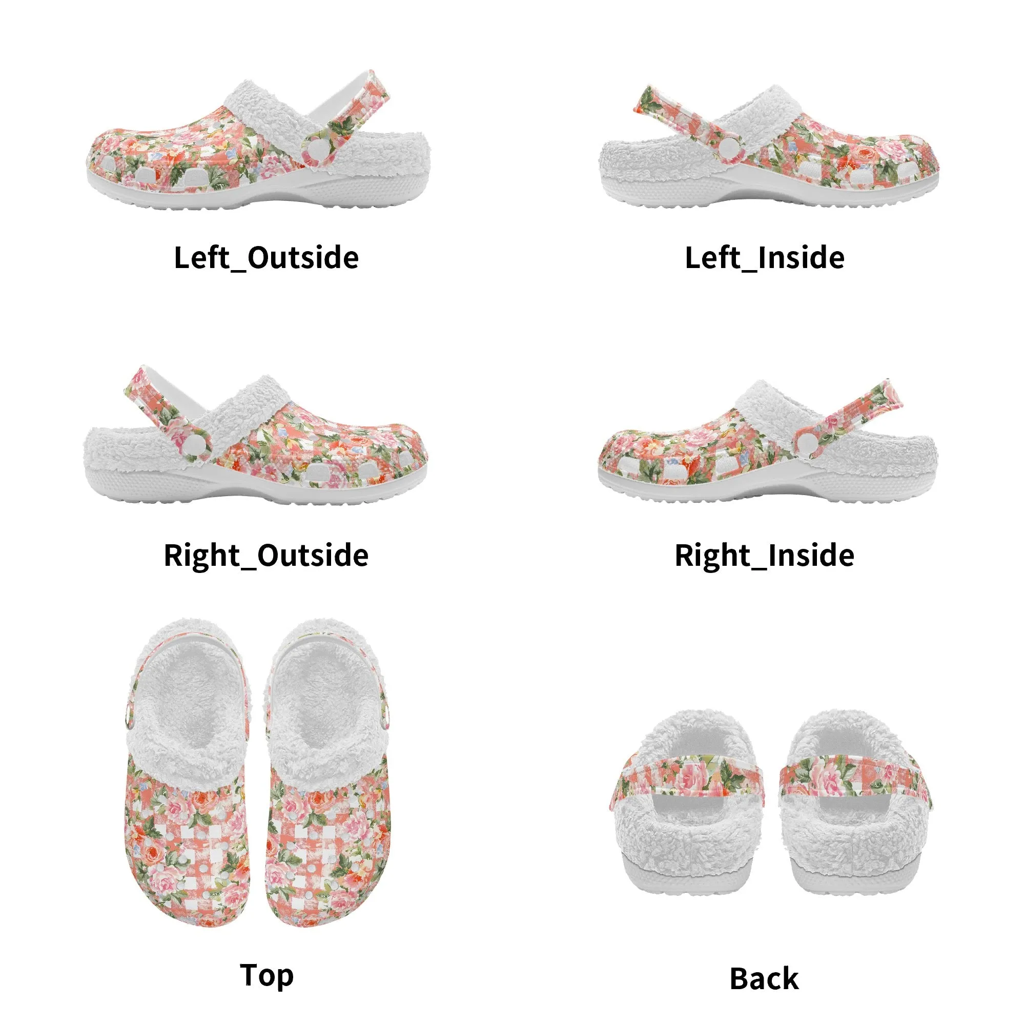 Grunge Floral Plaid | Fleece-Lined Clog Slippers - Cozy, Versatile & Built for Everyday Comfort