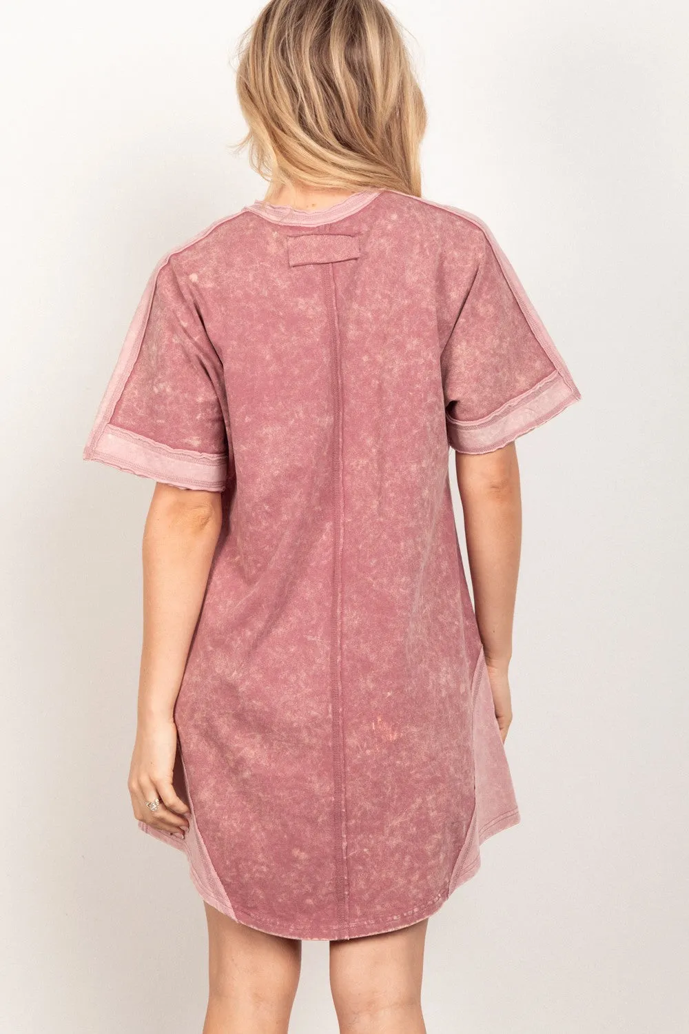 Hazel Blues® |  VERY J Short Sleeve V-Neck Tee Dress