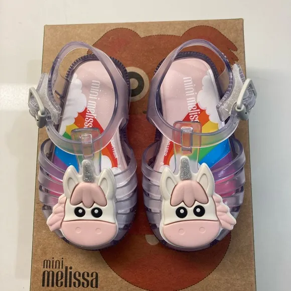 ⭐️Host Pick⭐️ NIB! MINI MELISSA Clear Unicorn Sandals Size 5