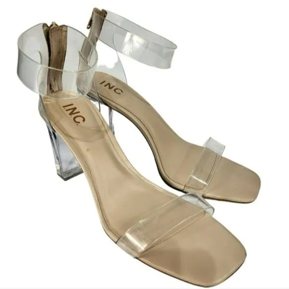 INC International Concepts Makenna Two-piece Clear Vinyl Dress Sandals 11