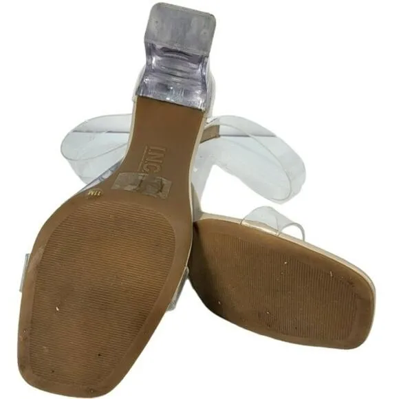 INC International Concepts Makenna Two-piece Clear Vinyl Dress Sandals 11