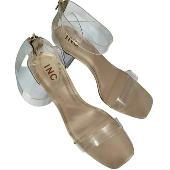 INC International Concepts Makenna Two-piece Clear Vinyl Dress Sandals 11