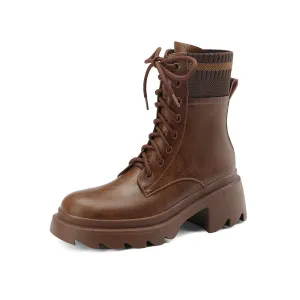 Iris Lug Sole Brown Boots Platform