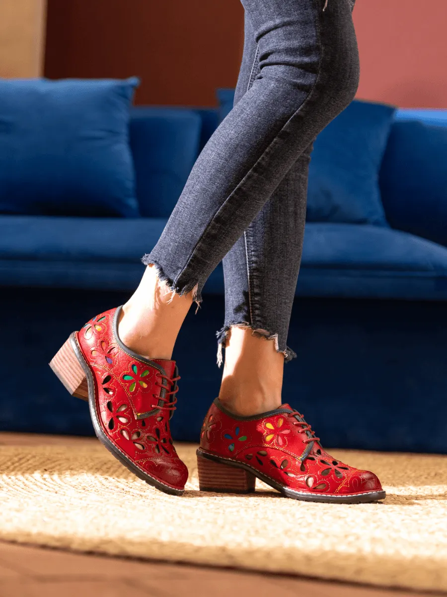 It Just Daisy Perforated Leather Oxford