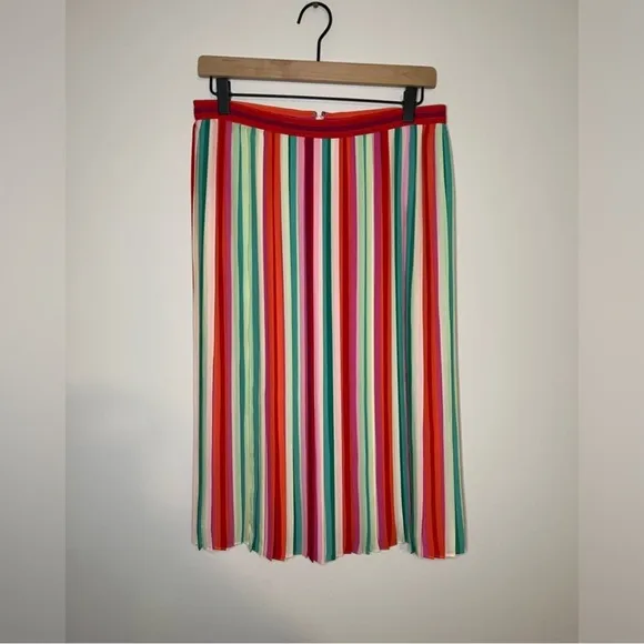 J Crew - Sunburst pleated skirt in watermelon stripe - Size 6