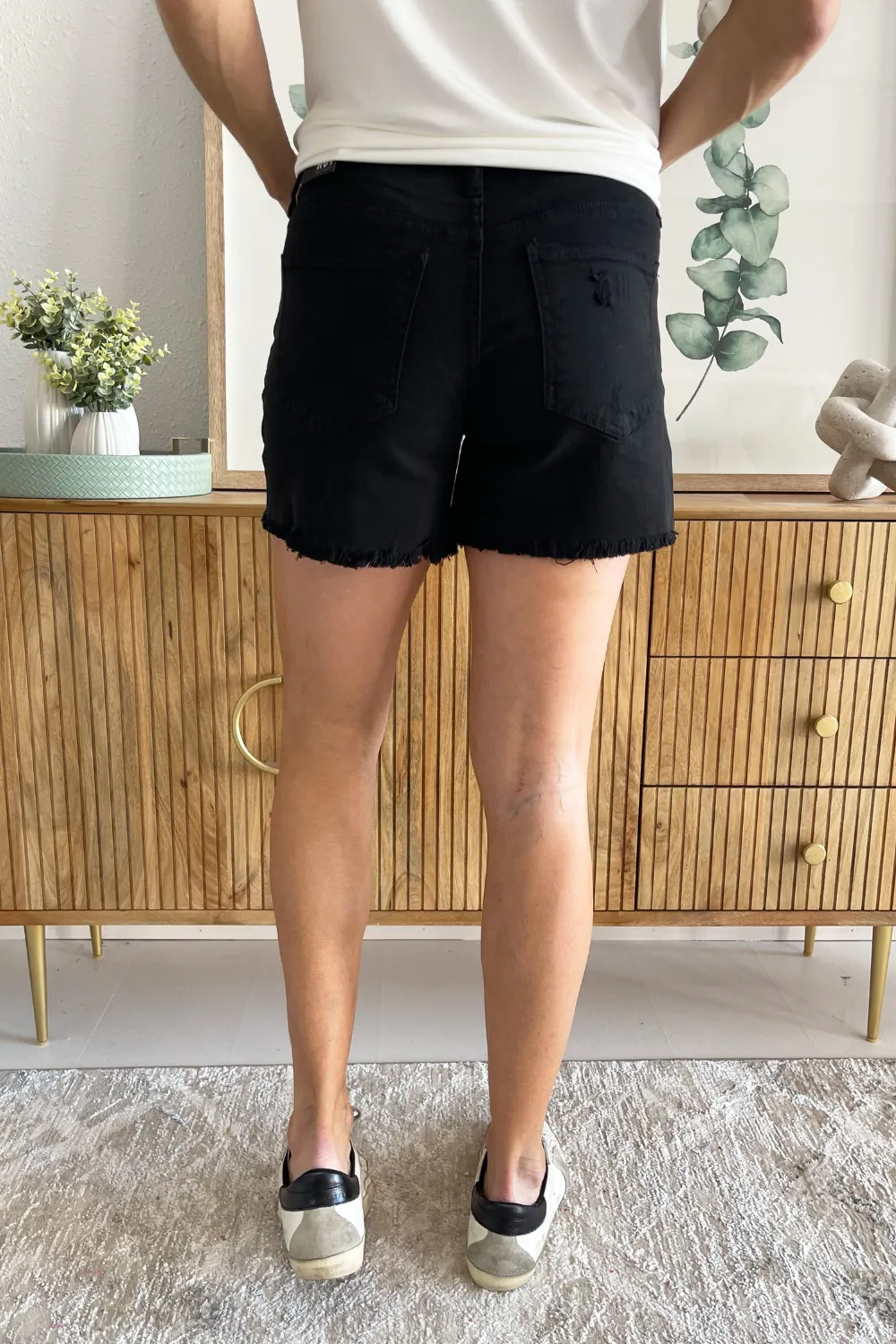 Jane High Rise Long Short Fray Hem