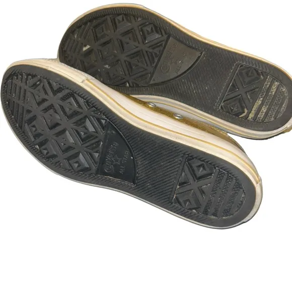 KIDS girls converse all star gold stars galaxy glitter sneakers youth size 3 3Y