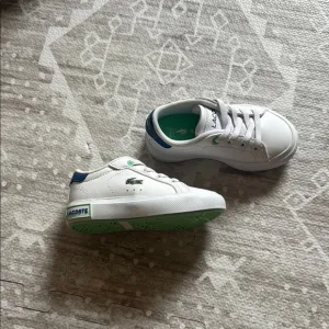 Lacoste Kids White and Green Sneakers