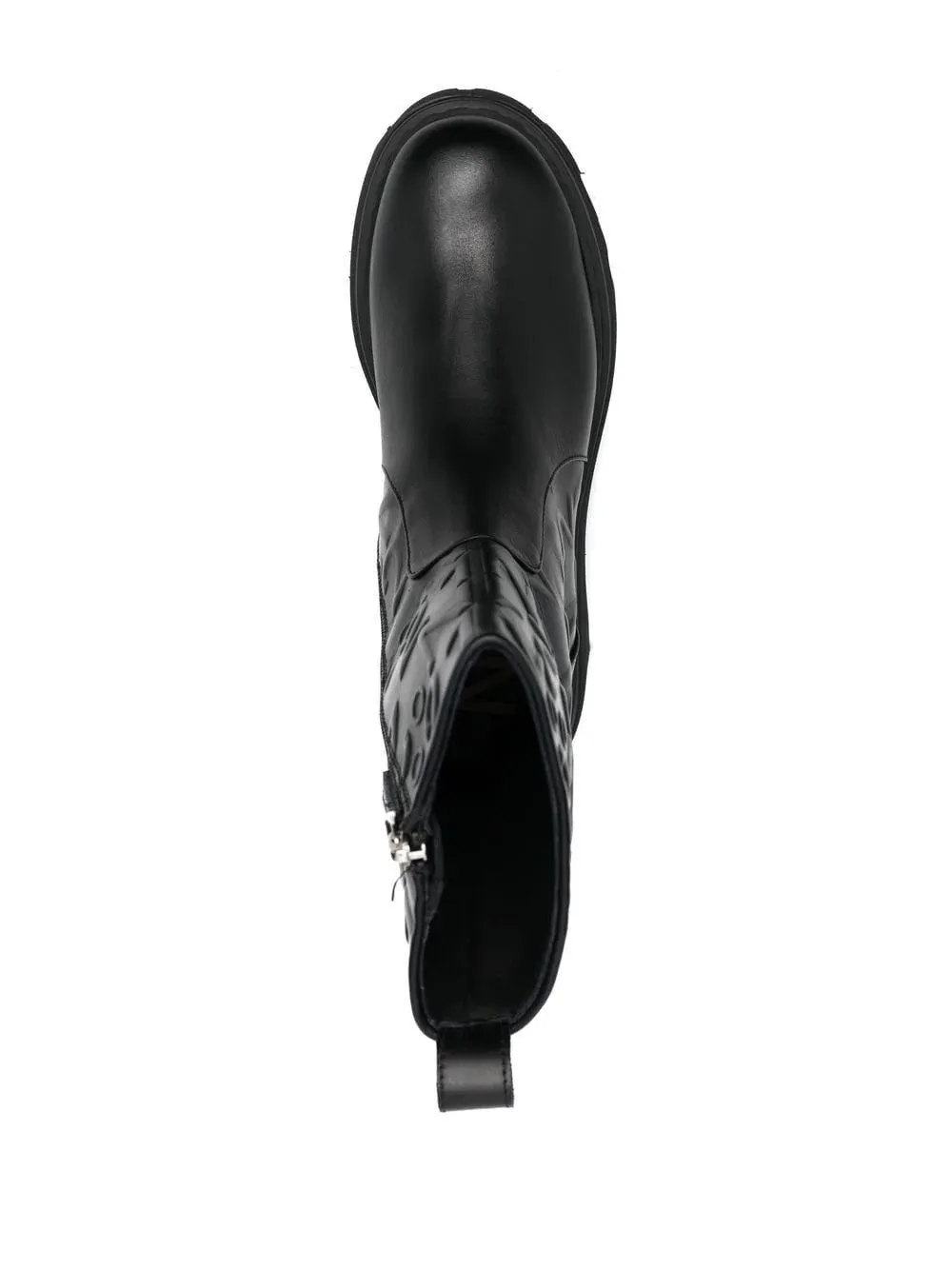 logo-embossed combat ankle boots