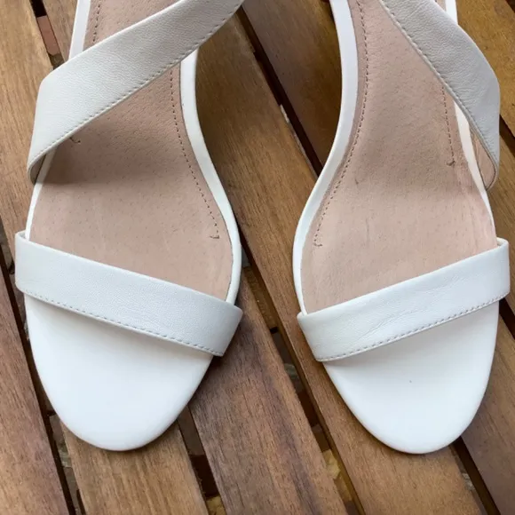 Louise et Cie Leather Strap Sandals Kass Optic White SZ 9