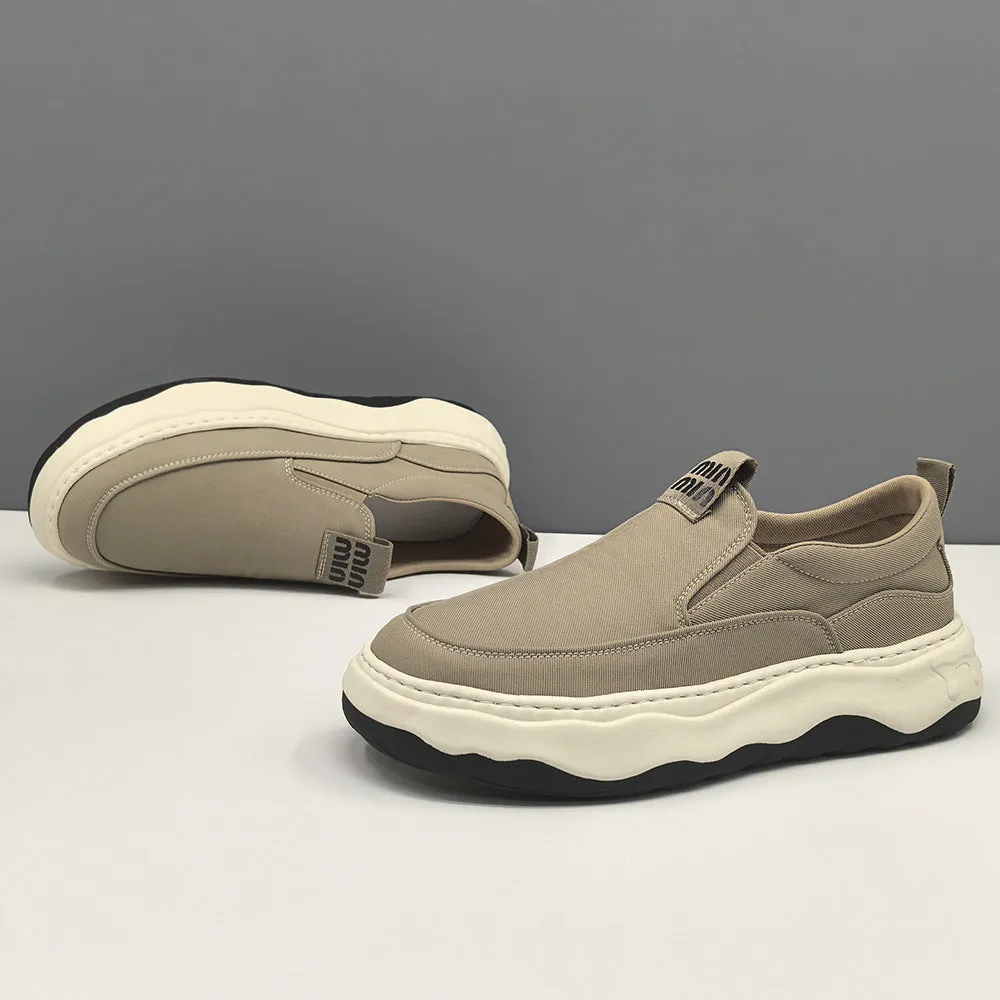 Men Minimalism Plain Breathable Canvas Loafers