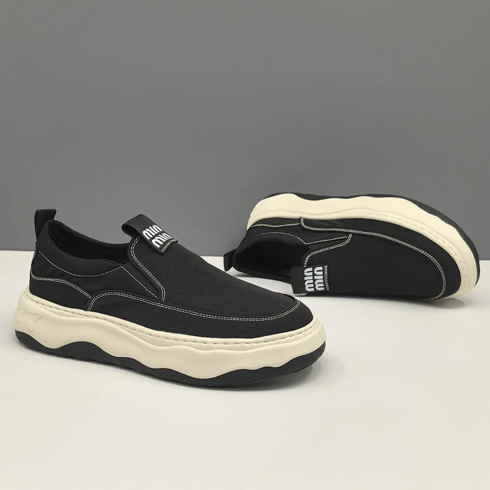 Men Minimalism Plain Breathable Canvas Loafers