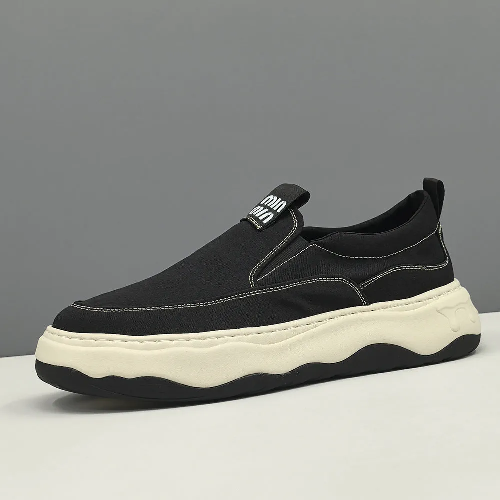 Men Minimalism Plain Breathable Canvas Loafers