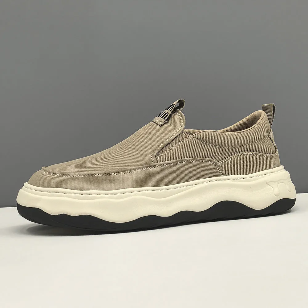 Men Minimalism Plain Breathable Canvas Loafers