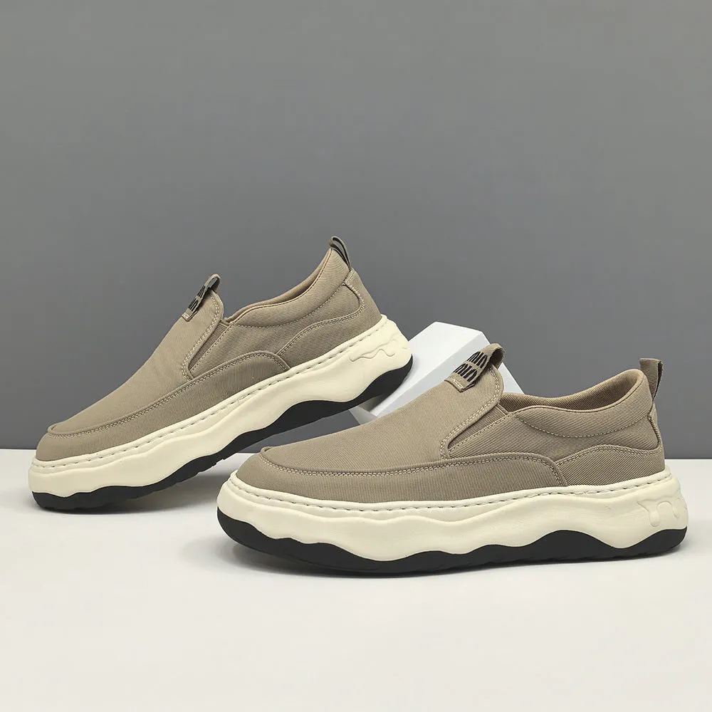 Men Minimalism Plain Breathable Canvas Loafers