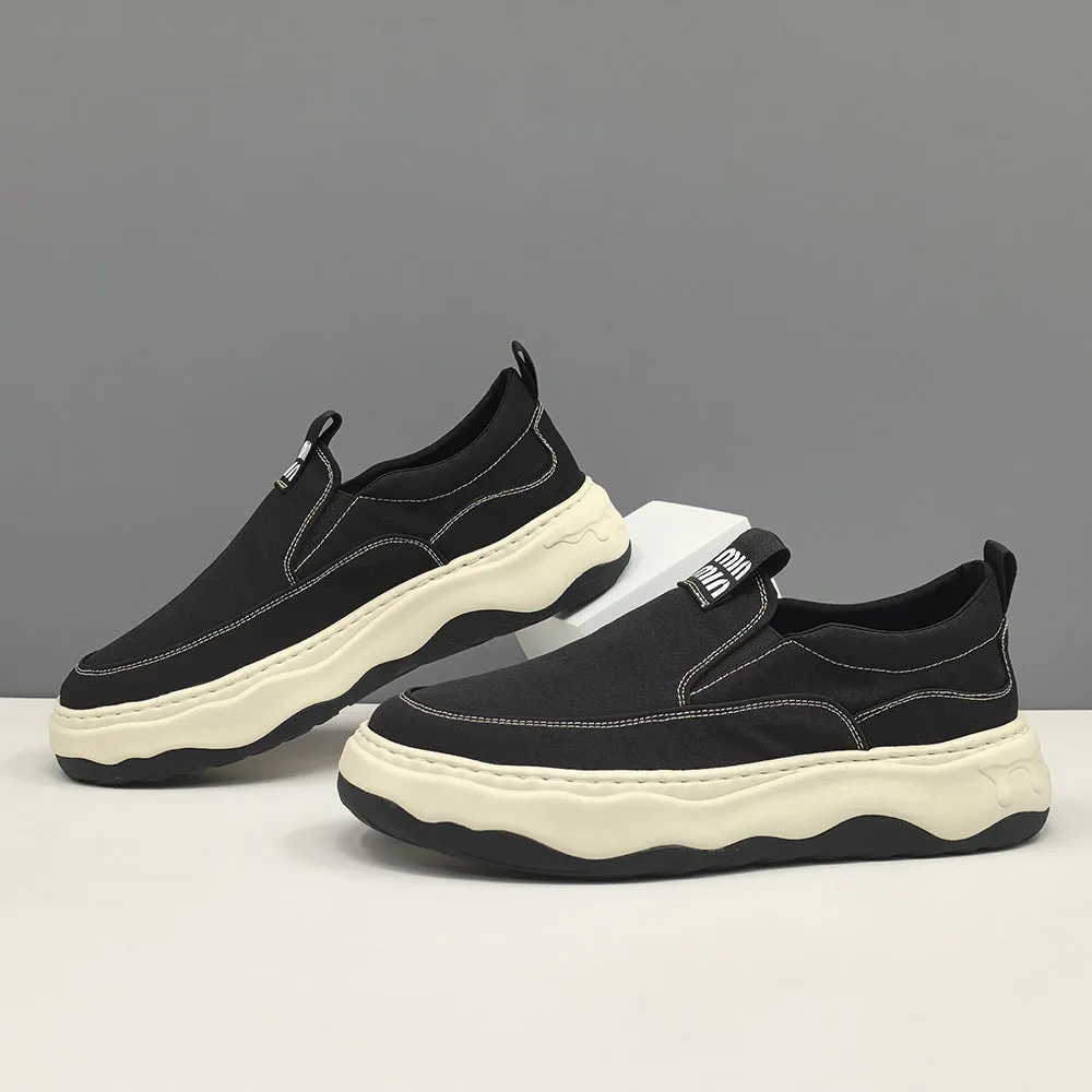 Men Minimalism Plain Breathable Canvas Loafers