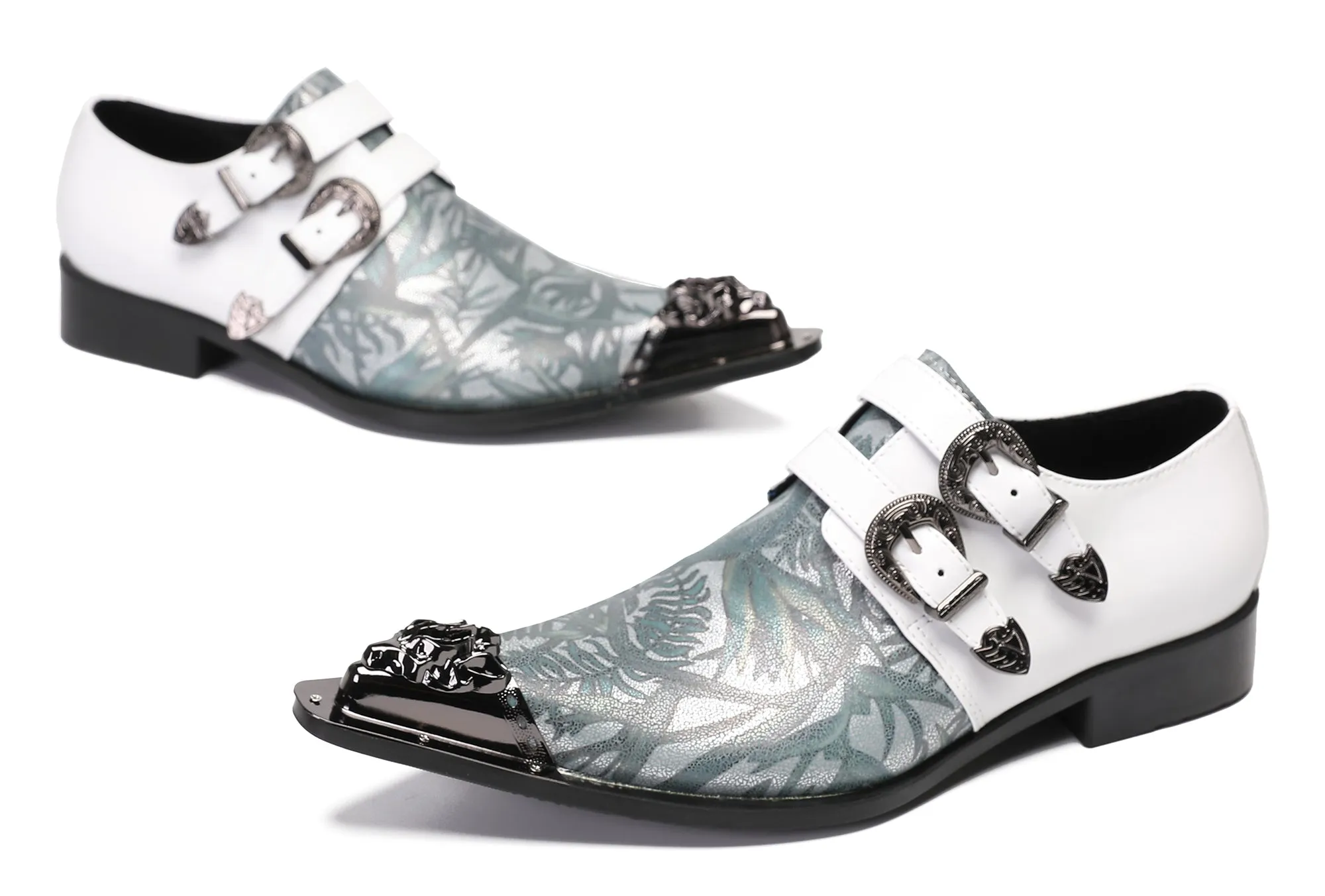 Mens Casual Dress Two Tone Western Loafers